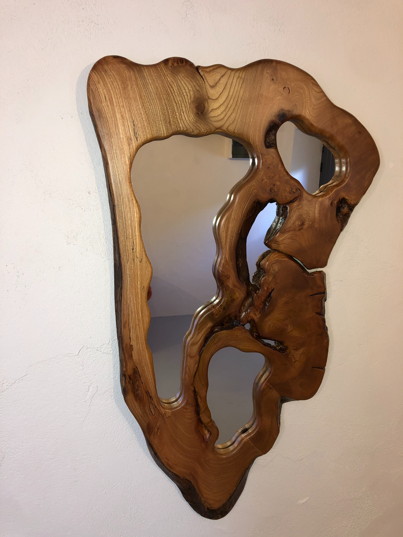 Burr Elm Live Edged Mirror 915mm x 560mm - MK Woodcrafts