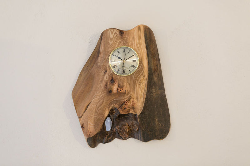 Handmade Elm Clock 530mm x 420mm - MK Woodcrafts
